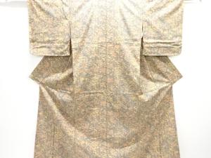 未使用品　抽象樹木模様織り出し西陣お召着物
